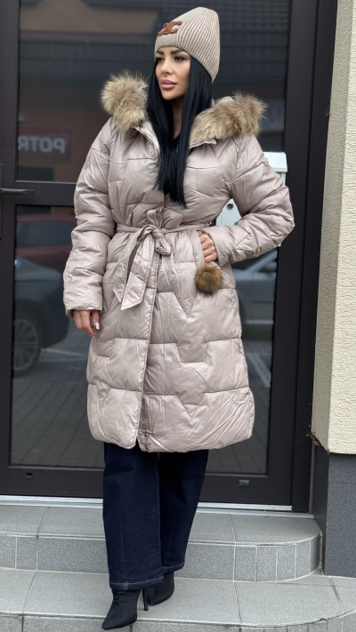 Béžová zimná bunda