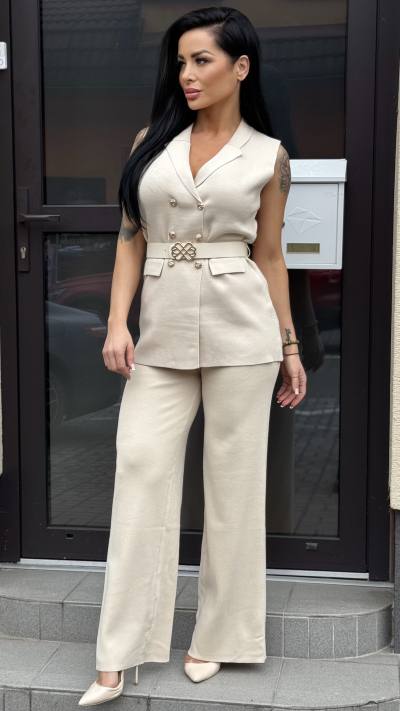 Béžový elegantný komplet