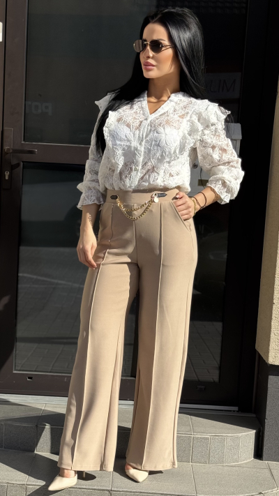 Biela čipkovaná košeľa