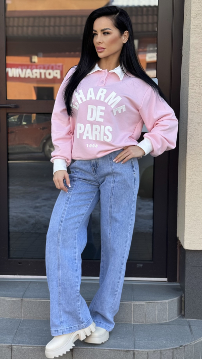 Bledoružová mikina – Paris