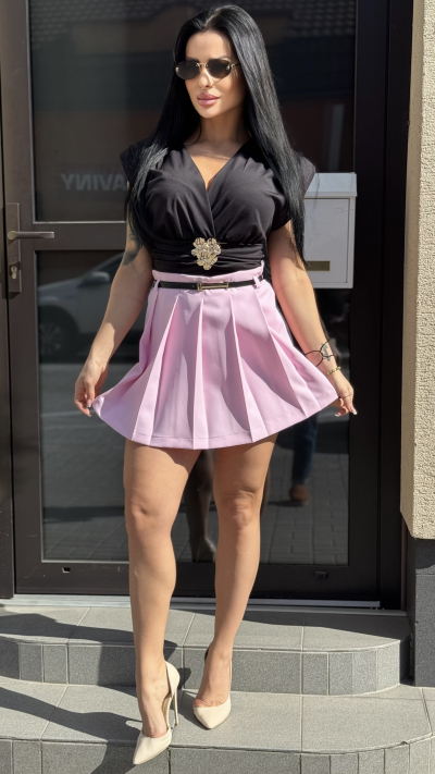 Bledoružová short-sukňa