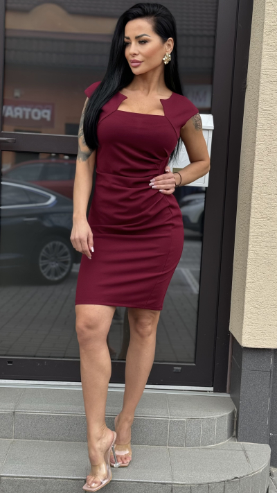 Bordové elegantne šaty