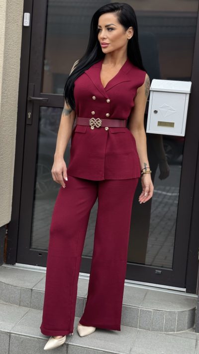 Bordový elegantný komplet