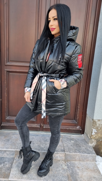 Čierna dámska zimná bunda - Jolana 