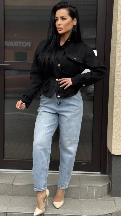 Čierna krátka bunda