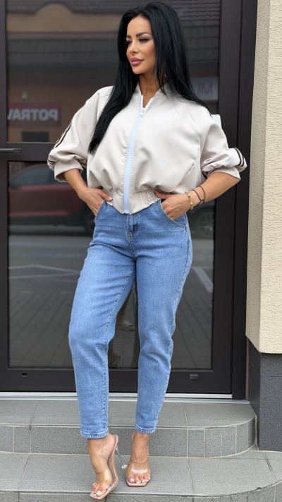 Dámska bomber bunda - Béžová