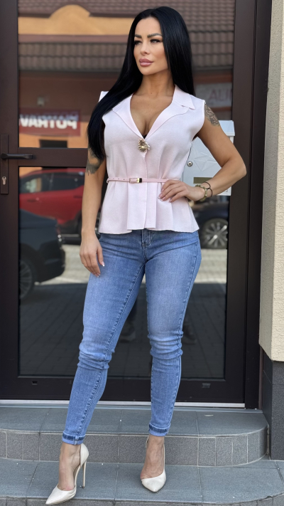 Dámska Elegantná vesta – bledoružová