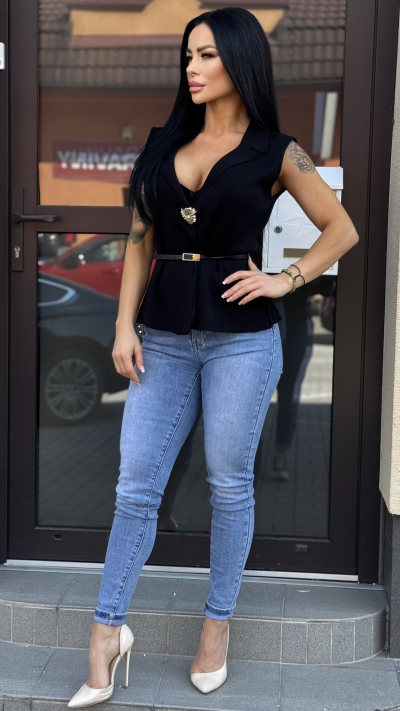 Dámska Elegantná vesta – čierna farba