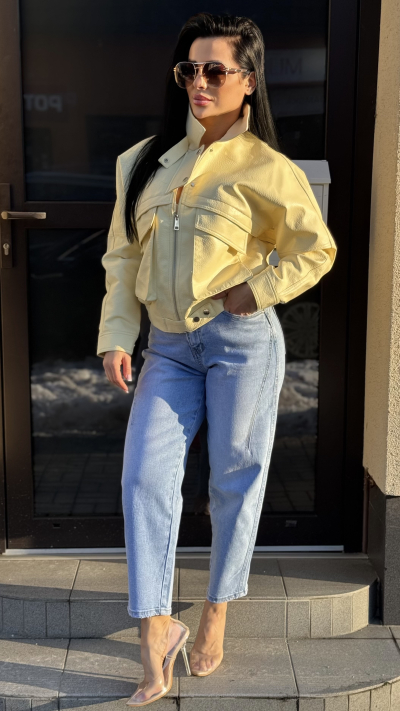 Dámska žltá koženka 