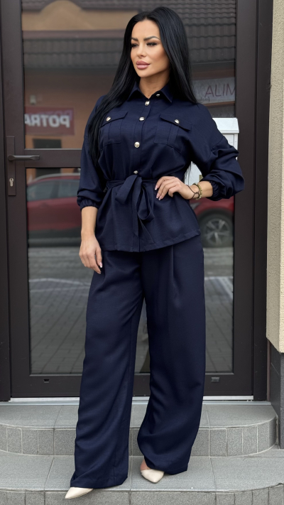 Dámsky tmavomodrý kostým