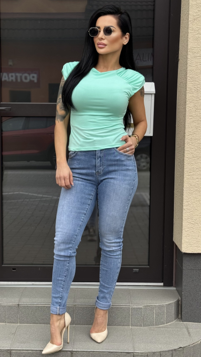 Dámsky top mint farba