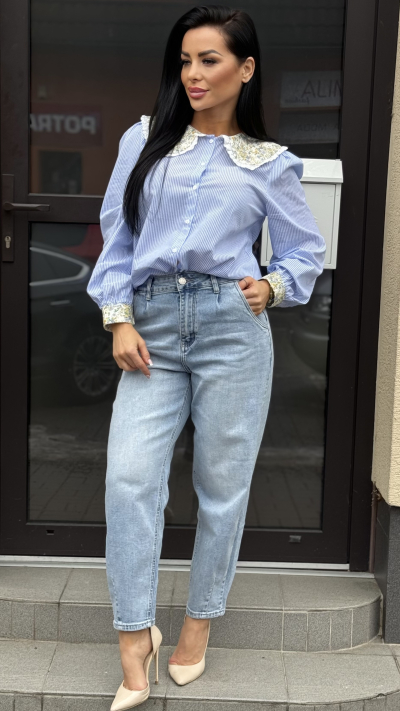 Elegantná košeľa s ozdobným limcom