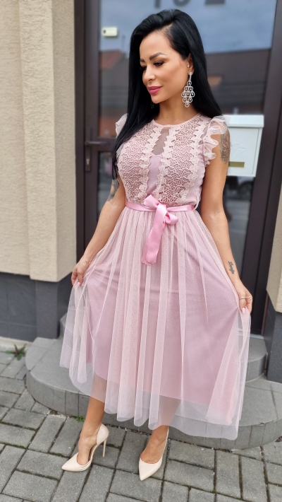 Elegantné bledoružové šaty