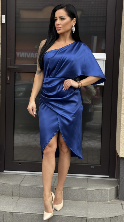 Elegantne modré šaty