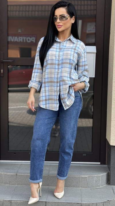 Károvaná košeľa – Modra farba