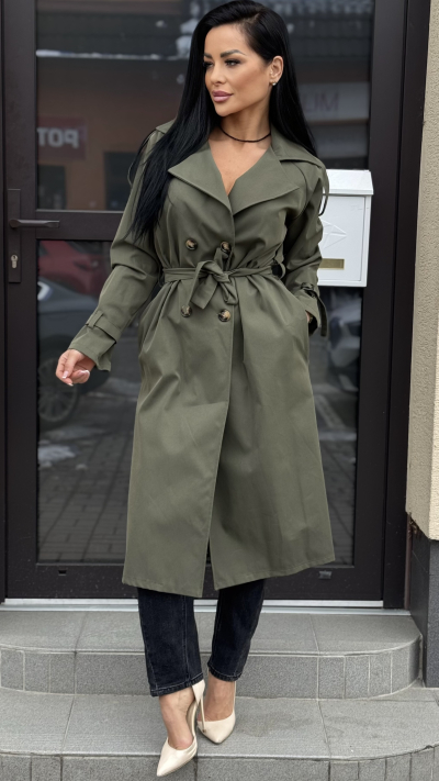 Khaki - zelený trenchcoat