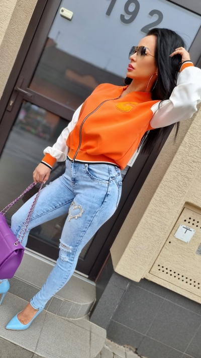 Oranžová  bomber bunda