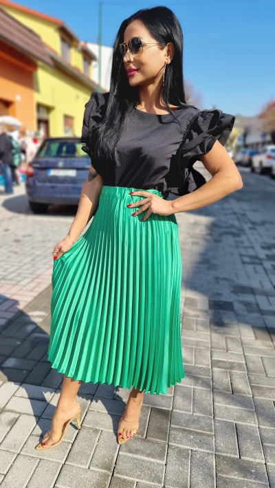 Plisovana sukňa - zelená 
