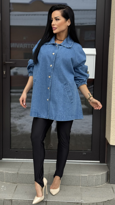 Riflová košeľa na gombíky