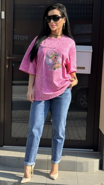 Ružové OverSize tričko