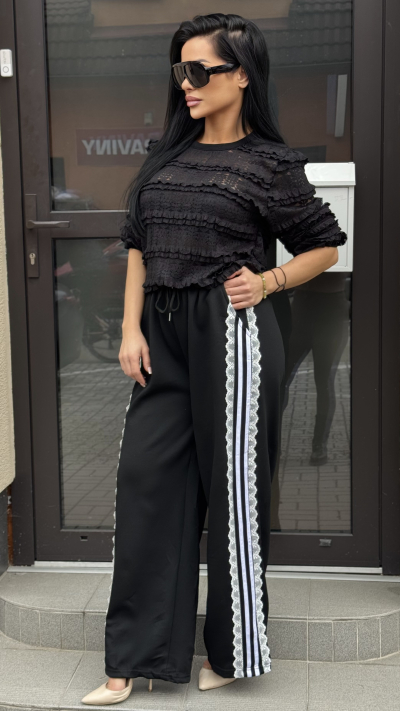 Široké čierne Tepláky