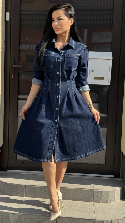 Tmavomodre riflové šaty