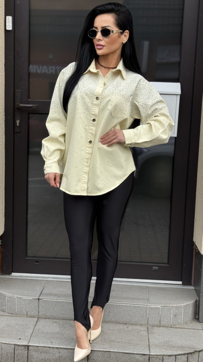 Žltá košeľa s kamienkami